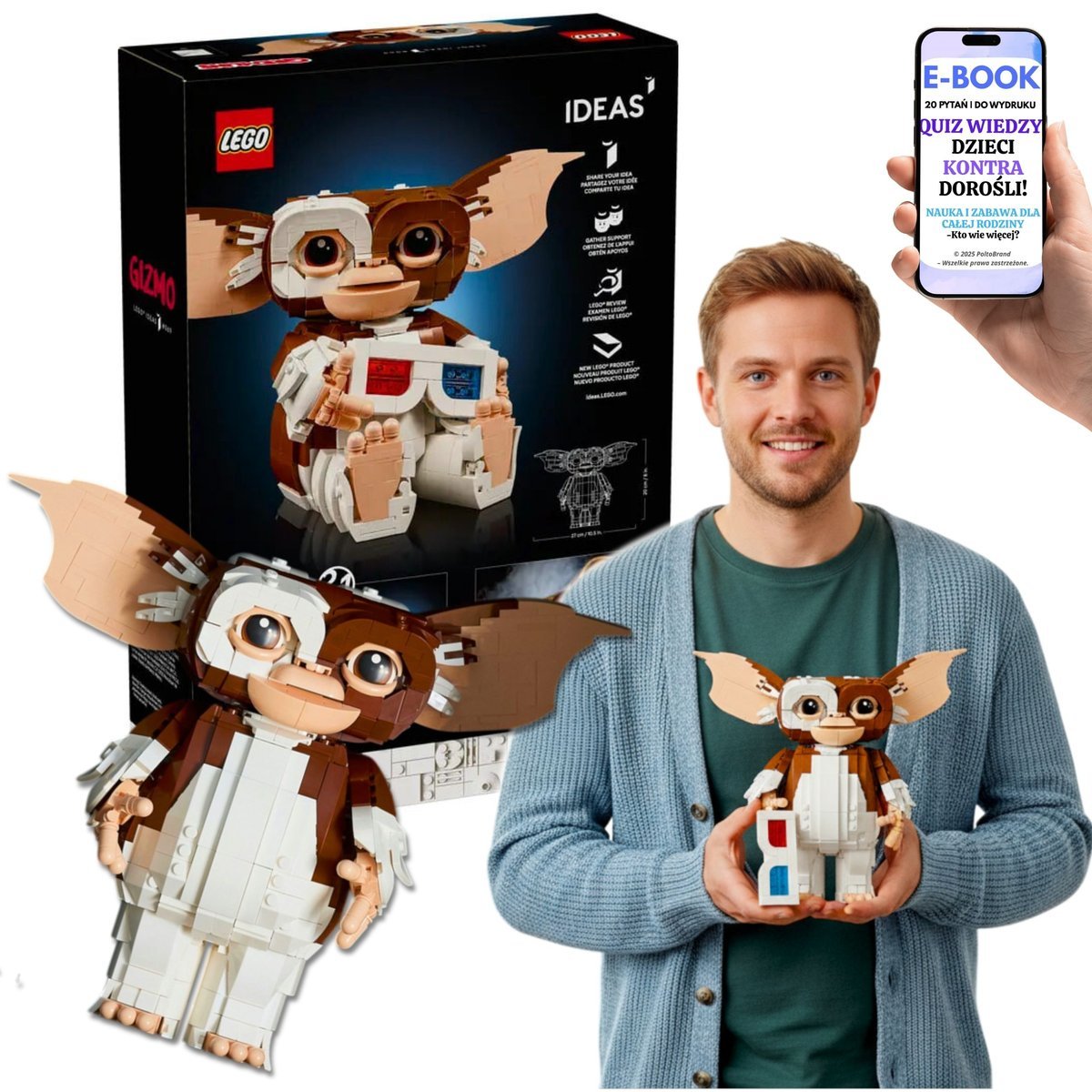 LEGO Gizmo IDEAS Ruchoma Figurka Gremliny Prezent dla Chłopaka Niego Męża (21361) + EBOOK-2