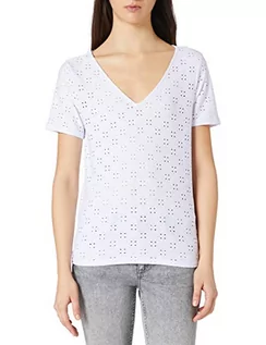 Koszulki i topy damskie - Vila Damska Vitressy Detail V-Neck S/S Top/Su-Noos T-Shirt, Optyczny Snow, XS - grafika 1