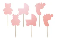 Dekoracje i nakrycia stołu na imprezę - Pikery na baby shower - 6 szt. - miniaturka - grafika 1