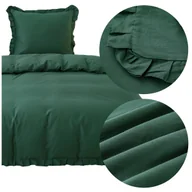 Pościel - Pościel BAWEŁNIANA 140x200 2 części poszewka 70x80 falbany klasyczna LYNDA - miniaturka - grafika 1