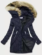Kurtki damskie - PIKOWANA KURTKA DAMSKA ZIMOWA GRANATOWA (LF808) - LF WOMEN - miniaturka - grafika 1