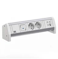 Gniazdka elektryczne - BACHMANN DESK 2xUTE 1xUSB A/C 22W 1xPrzełącznik GST18 RAL9010 - miniaturka - grafika 1
