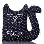 Kołdry i poduszki dla dzieci - Kot Poduszka Na Prezent Podróżna Z Imieniem - miniaturka - grafika 1