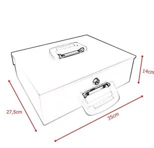 Masywna Kaseta Kasetka na pieniądze gotówka 35cm BITUXX sejf/skrytka - Sejfy i kasy pancerne - miniaturka - grafika 4