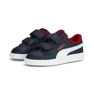 Buty trekkingowe dziecięce - Niemowlęce skórzane sneakersy Smash 3.0 V PUMA Navy White For All Time Red Blue - miniaturka - grafika 1
