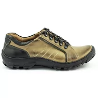Buty trekkingowe męskie - Buty męskie trekkingowe skóra 904 brązowe - Komodo - miniaturka - grafika 1