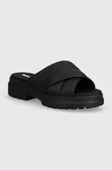 Klapki i japonki damskie - Timberland klapki skórzane London Vibe damskie kolor czarny na platformie TB0A63QZW021 - miniaturka - grafika 1