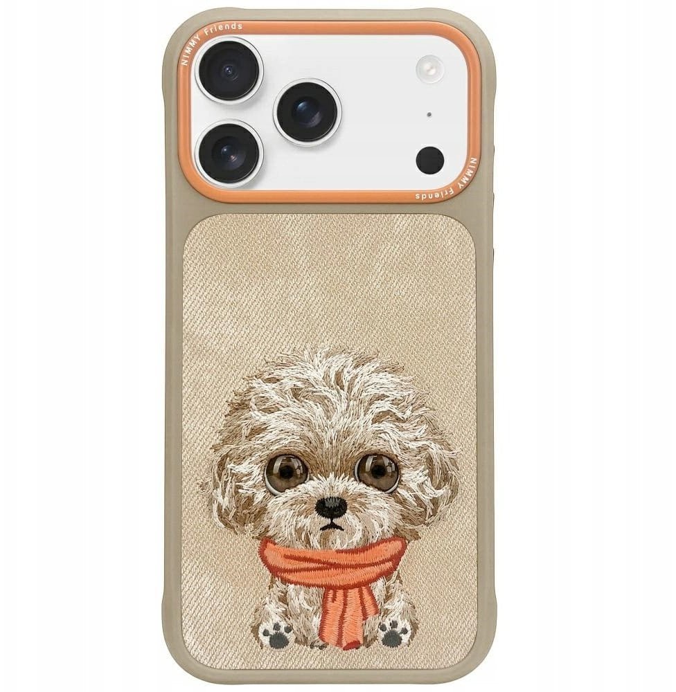 Etui Nimmy Big Eyed Pet 2.0 Dog do iPhone 17 Pro Max beżowy