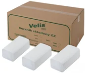 Ręczniki papierowe - Ręcznik papierowy makulaturowy składany ZZ WELMAX Velis 1W BIAŁY 4000szt. (20x200) - miniaturka - grafika 1