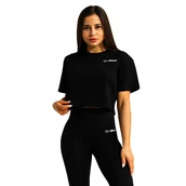 Koszulki sportowe damskie - Koszulka damska GymBeam Limitless Cropped T-shirt Black XS - miniaturka - grafika 1
