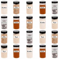 Pojemniki kuchenne - SŁOIK PLASTIKOWY 500ML POJEMNIK NA ŻYWNOŚĆ 20SZTUK + ETYKIETY - miniaturka - grafika 1