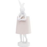 Lampy stojące - KARE Animal Rabbit lampa stołowa biała/różowa - miniaturka - grafika 1