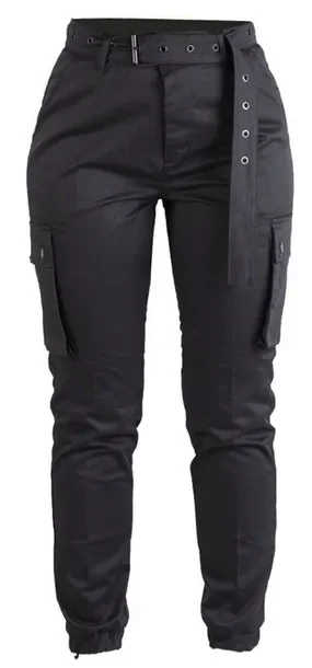 Spodnie Damskie Mil-Tec Army Pants Czarne Bojówki Cargo z Paskiem r.S