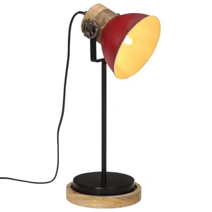 vidaXL Lampa stołowa, 25 W, postarzany czerwony, 17x17x50 cm, E27 - Lampy stojące - miniaturka - grafika 1
