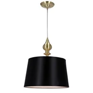 Lampy sufitowe - PRIMA GOLD LAMPA WISZĄCA ZŁOTY SATYNOWY E27 CZARNY - miniaturka - grafika 1