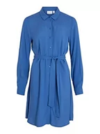 Sukienki - Vila Damska sukienka bluzkowa, pasek w talii –, federal blue, 44 - miniaturka - grafika 1