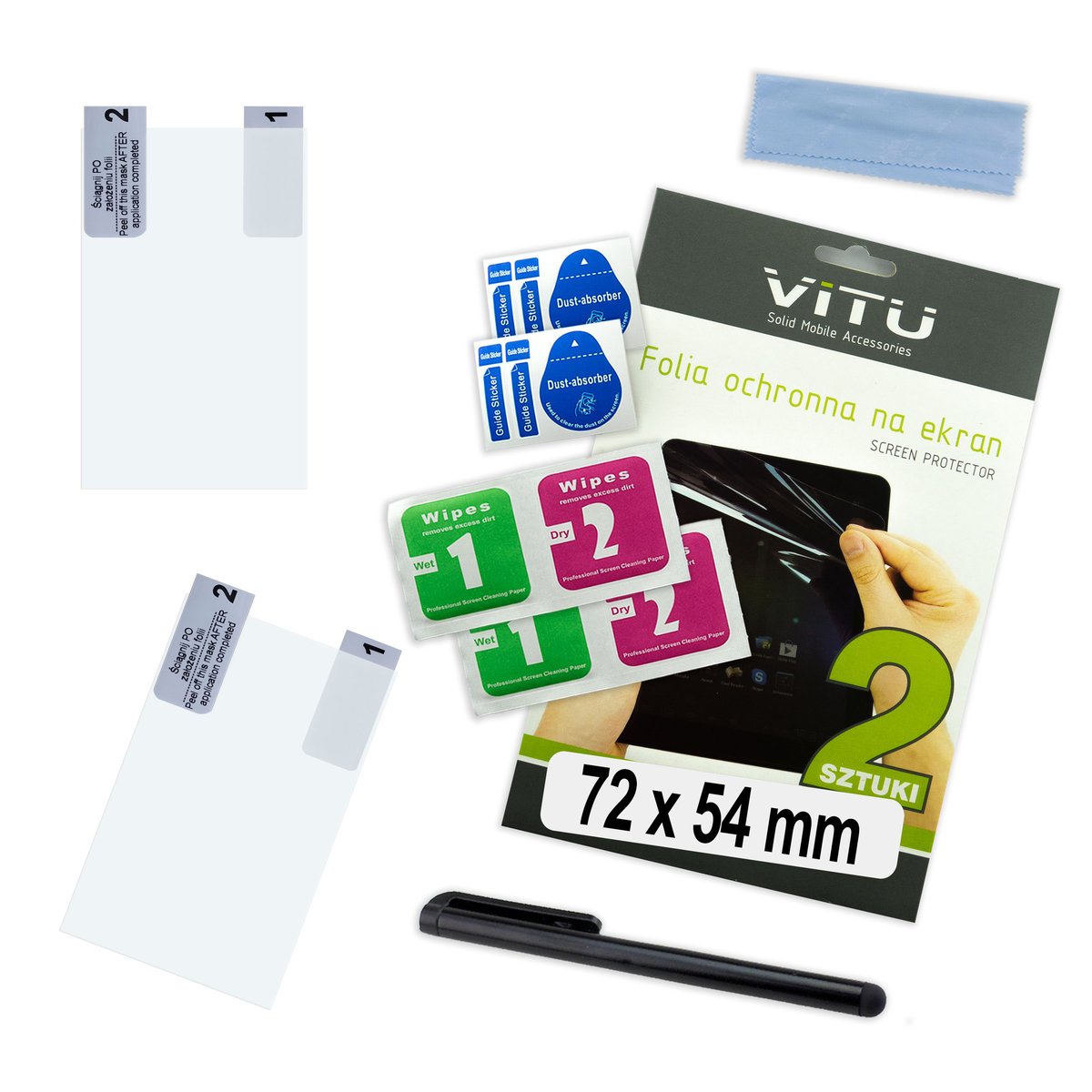 2 x Folia ochronna do na zegarek smartwatch 72x54 mm 7,2 x 5,4 cm 3,5