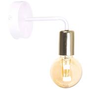 Lampy ścienne - KET Loftowa LAMPA ścienna KET1162 metalowa OPRAWA kinkiet biały złoty - miniaturka - grafika 1