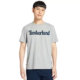 Koszulki męskie - Timberland Męski T-shirt Ss Linear Logo, Med Gry Heather, S, Med Gry Heather, S - grafika 1