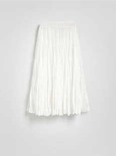 Reserved - Spódnica midi z efektem gniecenia - biały - Spódnice - miniaturka - grafika 1