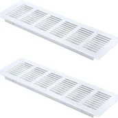 Kratki wentylacyjne - 2 prostokątne elementy kratki wentylacyjnej, aluminiowa kratka wentylacyjna, zewnętrzna kratka wentylacyjna 80x250mm - miniaturka - grafika 1