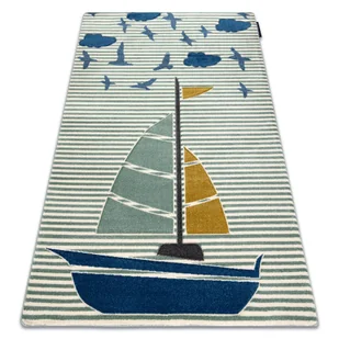 Dywan PETIT SAIL łódka, żaglówka zielony 160x220 cm - Dywany dla dzieci - miniaturka - grafika 1