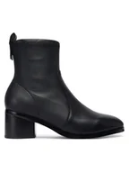 Botki damskie - Tommy Hilfiger Botki Th Stretch Leather Bootie FW0FW08860 Czarny - miniaturka - grafika 1