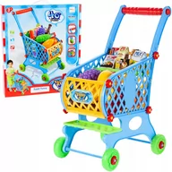 Zabawy w naśladowanie dorosłych - Wózek Sklepowy Na Zakupy Z Produktami Niebieski - miniaturka - grafika 1