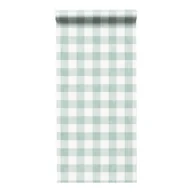 Tapety - Tapeta Vichy Krata biało-zielona winylowa na flizelinie Inspire - miniaturka - grafika 1