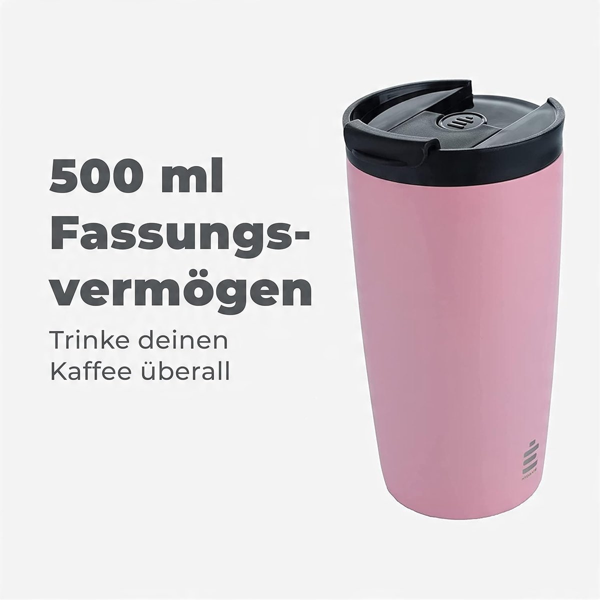 Kubek termiczny termos na kawę herbatę różowy ze stali nierdzewnej 500 ml