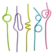 Słomki do napojów - Słomka zakręcona 5 sztuk 29 cm mix - miniaturka - grafika 1