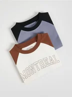 Bluzy dla chłopców - Reserved - Bawełniany longsleeve 2 pack - złamana biel - miniaturka - grafika 1