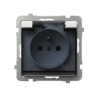 Gniazdka elektryczne - Ospel Gniazdo bryzgoszczelne z uziemieniem schuko IP-44 GPH-1RS/m/00/d BI - miniaturka - grafika 1