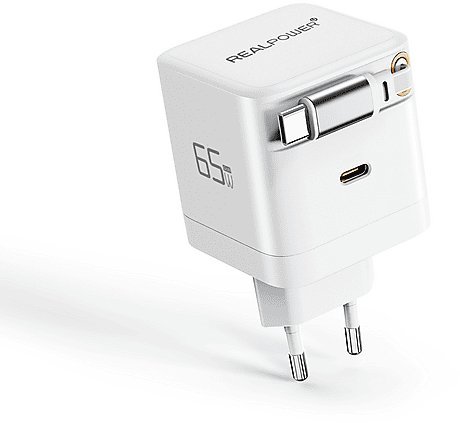 Ładowarka Realpower REALPOWER GaN Charger 65W biały, 65 Watt, 2x Type-C