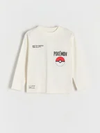 Bluzki dla chłopców - Reserved - Longsleeve Pokémon - złamana biel - miniaturka - grafika 1
