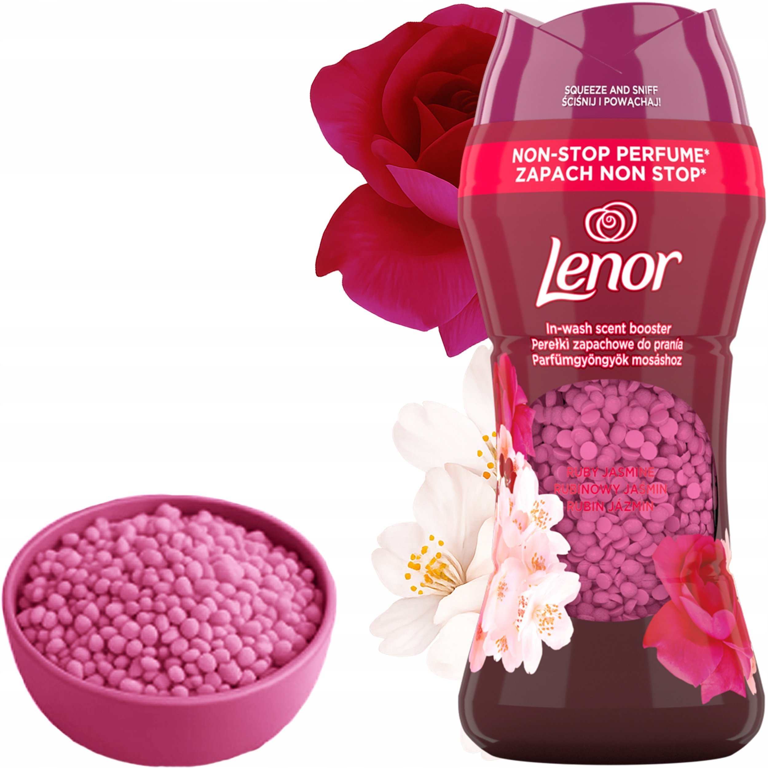 Płyn do płukania Lenor LENOR Perełki Zapachowe Do Prania 195g Rubinowy Jaśmin