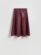 Spódnice - Reserved - Spódnica midi z imitacji skóry - bordowy - miniaturka - grafika 1