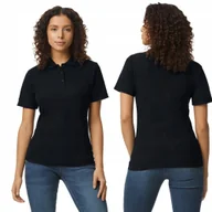 Koszulki i topy damskie - Koszulka POLO Polówka Damska BAWEŁNA Pique GIL64800 CZARNA 2XL - miniaturka - grafika 1