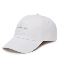 Czapki damskie - Czapka z daszkiem Calvin Klein Jeans Monologo LV04K5026G Biały - miniaturka - grafika 1