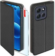 Etui i futerały do telefonów - Etui z klapką do Motorola G56 5G Zamykane Czarne Futerał + Szkło - miniaturka - grafika 1