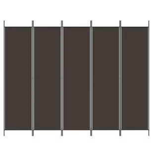 Lumarko Parawan 5-panelowy, brązowy, 250x200 cm, tkanina! - Parawany - miniaturka - grafika 4