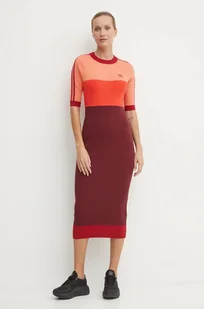 adidas Originals sukienka X Ksenia Schneider kolor bordowy midi dopasowana IW5661 - Sukienki - miniaturka - grafika 1