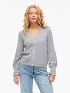 Swetry damskie - Vila Kardigan "Vitilda" w kolorze szarym - miniaturka - grafika 1