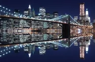 Fototapety - Nice Wall New York (Brooklyn Bridge night) - fototapeta FS0699 - miniaturka - grafika 1