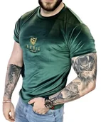 Koszulki męskie - Koszulka welurowa męska butelkowa zieleń Furia - miniaturka - grafika 1