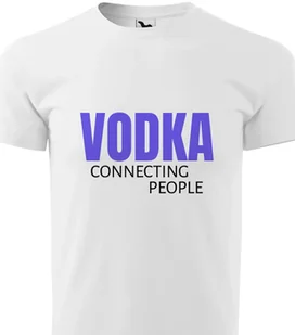 Piżama Męska Biała Koszulka + Szare Spodenki VODKA CONNECTING PEOPLE Wz - L - Piżamy damskie - miniaturka - grafika 1