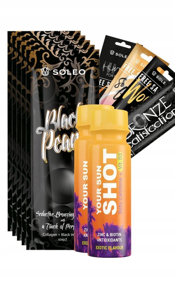 Soleo Black Pearl 5x15ml Mocny Bronzer Do Opalania + Gratisy