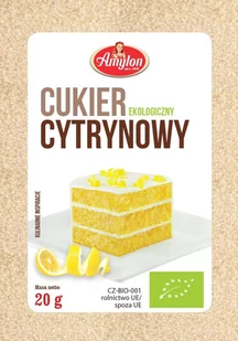 Amylon CUKIER CYTRYNOWY BIO 20 g - - Cukier i słodziki - miniaturka - grafika 1