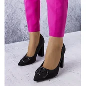 Czółenka - Czarne eleganckie czółenka Vinceza - miniaturka - grafika 1