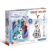 Puzzle - Clementoni Puzzle 104 + 3D model Frozen - miniaturka - grafika 1